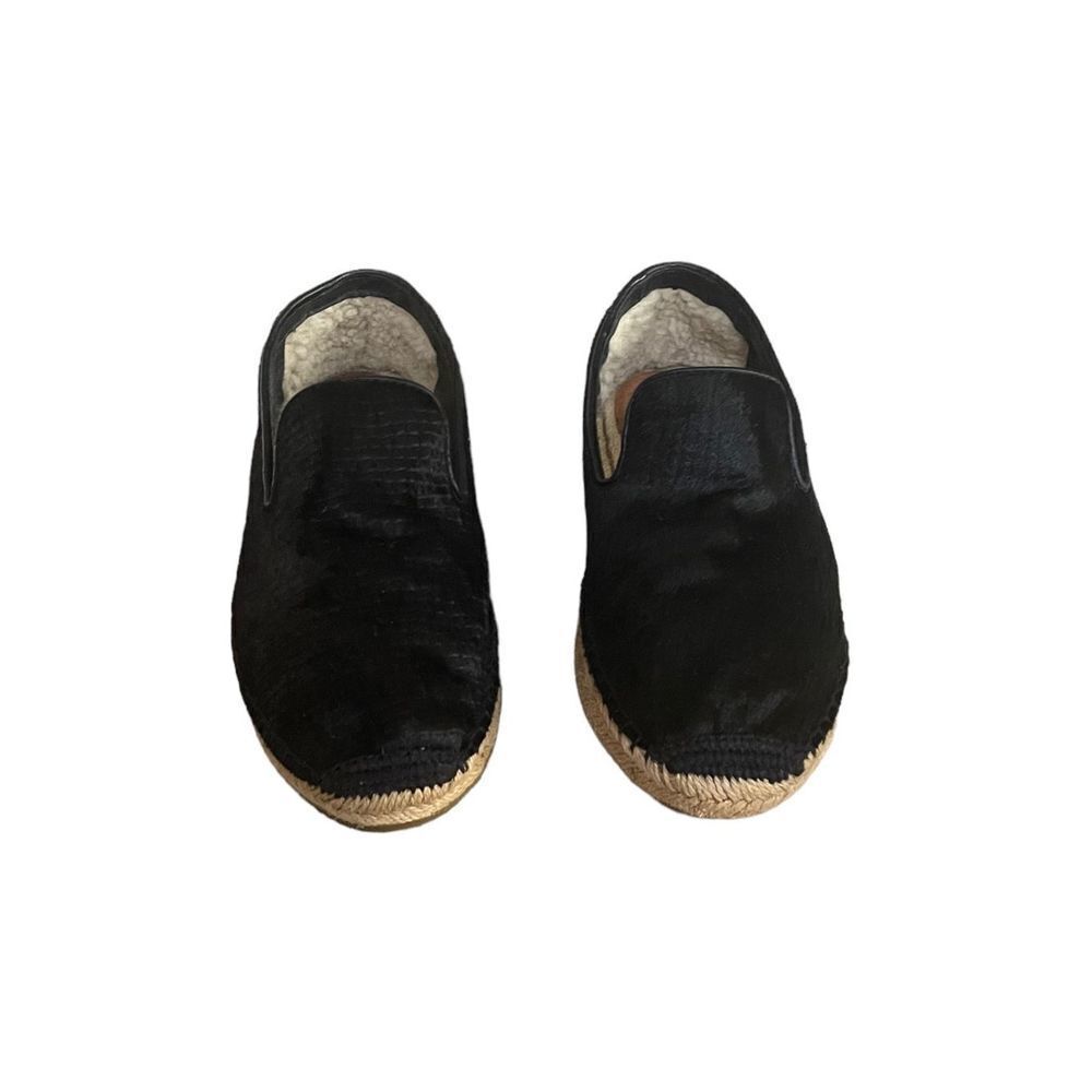 Ugg Black Calf Hair Sandrinne Espadrilles Flats Sz 7​​​​​ - Picture 2 of 10